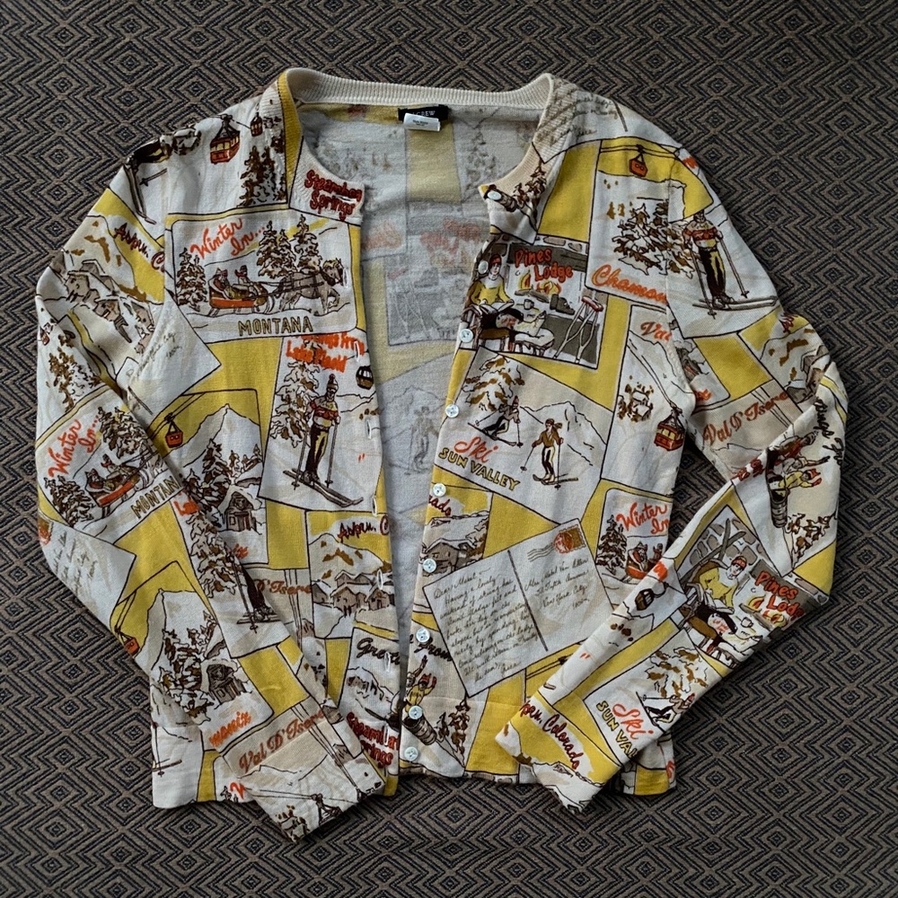 J Crew Merino Wool Cardigan Ski Pattern